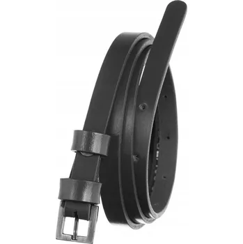 Opasek Úzký kožený dámský pásek s přezkou, k šatům - Rovicky šedý