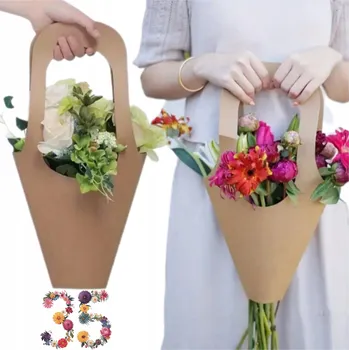 Obraz Papírová taška na květiny, 35 cm, s uchy – řezané květiny Svátek matek