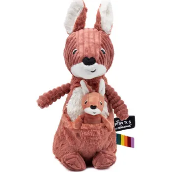 plyšák PTIPOTOS Plyšový klokan Allezou terakotový - máma s miminkem