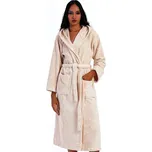 Béžový dámský dlouhý froté župan s kapucí 1ZF3069 béžová xxl