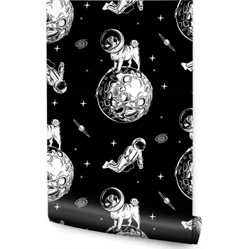 Fototapeta Dětská vliesová tapeta na zeď - vesmír, astronauti, psi