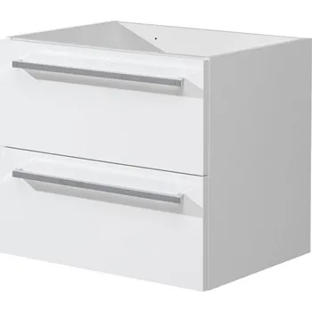 Koupelnový nábytek Bino, koupelnová skříňka 605x528x458 mm, spodní, lesklá bílá, 2 zásuvky CN660S