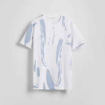 Pánské oblečení Reserved - Tričko regular s potiskem - bílá - 421EF-00X - 421EF-00X-S