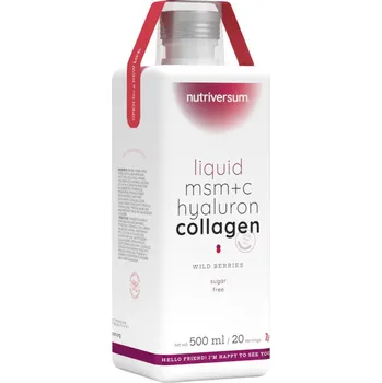 Kloubní výživa Nutriversum Tekutý MSM+C hyaluronový kolagen - Liquid MSM+C Hyaluron Collagen (500 ml, Wild Berries)