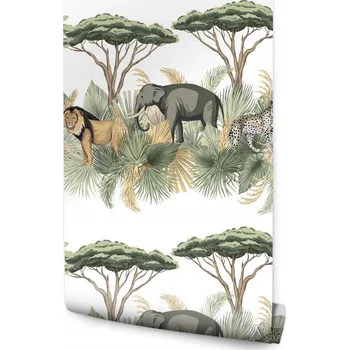 Fototapeta Tapeta na zeď SLONI Lvi Leopardi Stromy Příroda