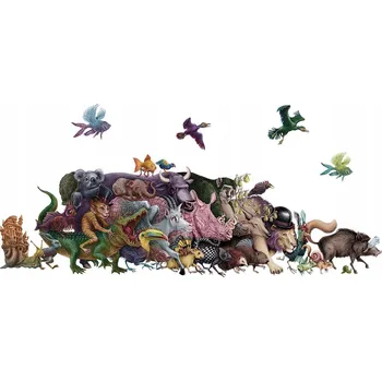 Obraz Samolepky na zeď do dětského pokoje Pohádková kouzelná zvířata 60x104 cm