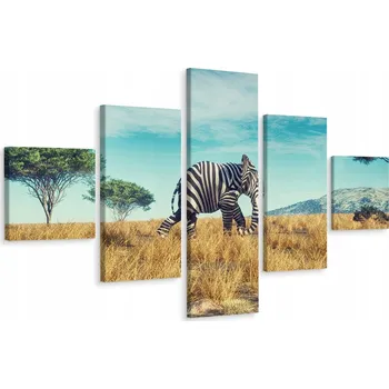 Obraz Vícedílný obraz Slon v černo-bílých pruzích 3D 150x90 cm