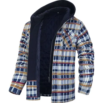 Pánská softshellová bunda Kostkovaná pánská bunda na zip Barva: Oranžová, Velikost: L