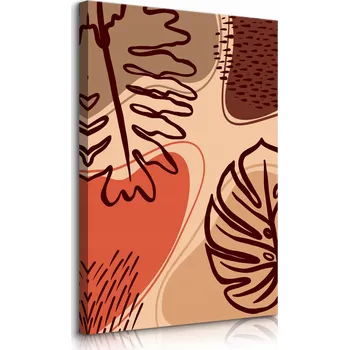 Obraz OBRAZ DO OBÝVÁKU ABSTRAKTNÍ LISTY PŘÍRODA STYL BOHO 40x60