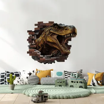 Samolepicí dekorace na vozidlo Samolepka SAMOLEPÍCÍ Nebezpečný DINOSAURUS Džungle 3D