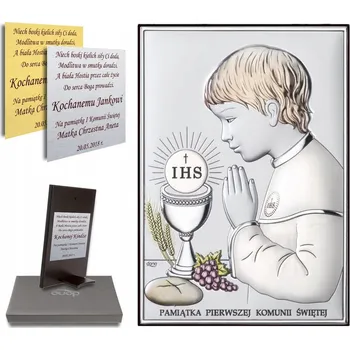 Obraz STŘÍBRNÝ OBRAZ PRO CHLAPCE JAKO UPOMÍNKA KE SVATÉMU PŘIJÍMÁNÍ