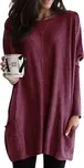 Best Fashion Dámská tunika s ozdobným švem Barva: Bordová, Velikost: 4XL