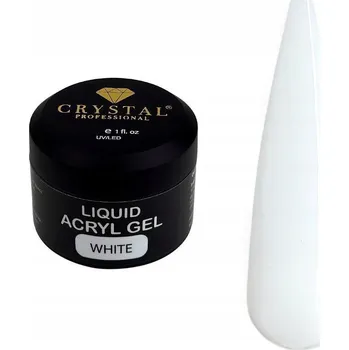Lak na nehty Liquid Acryl Gel #White 50 ml CRYSTAL PROFESSIONAL Gel pro posílení nehtů