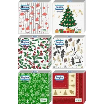 Vánoční dekorace Ubrousky vánoční Regina 33x33 cm 20 ks mix motivů