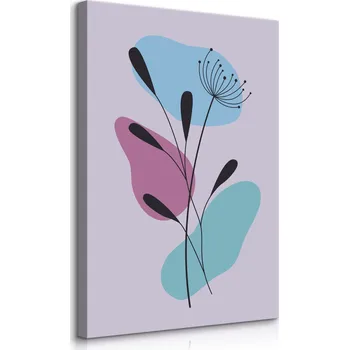 Obraz OBRAZ NA PLÁTNĚ KVĚTINA PŘÍRODA BOHO STYL ABSTRAKCE 60x90