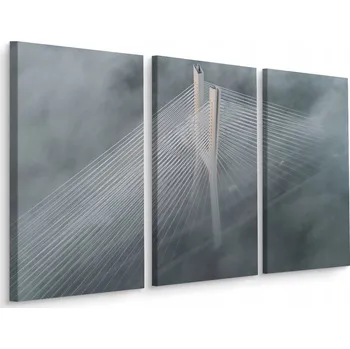 Obraz Obraz Tryptych MOST v Mlze Architektura 3D 60x40