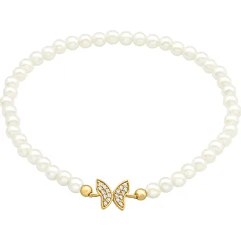 Náramek Náramek Zlatý Motýlek se zirkony korálkový 2969