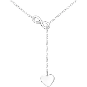 Náhrdelník Řetízek Nekonečno&srdce stříbro 925