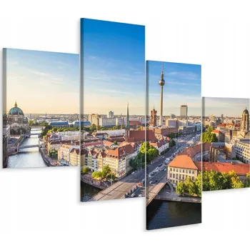 Obraz Obraz TETRAPTYCH Berlín Řeka Spréva 3D 80x50