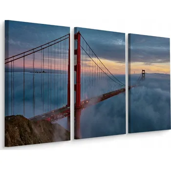 Obraz Obraz TRYPTYCH Most Architektura Mlha 3D 60x40