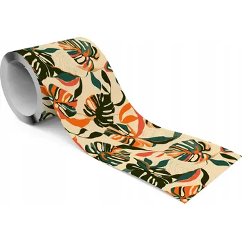 Fototapeta Samolepicí Ozdobný pásek do obýváku - motiv Listy Monstera, abstraktní rostliny