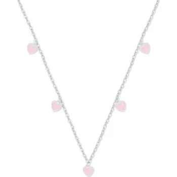 Náhrdelník Řetízek Srdci stříbro 925 Barva: růžová