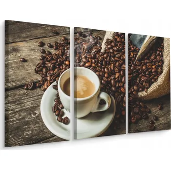 Obraz Obraz Triptych ŠÁLEK Horké Kávy Dekorace 60x40