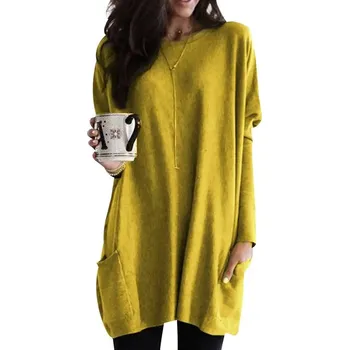 Dámská tunika s ozdobným švem Barva: Žlutá, Velikost: 5XL