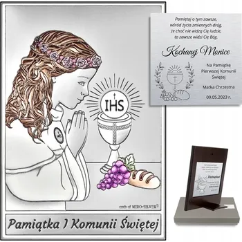 Obraz STŘÍBRNÝ OBRAZ PAMÁTKA PRVNÍHO SVATÉHO PŘIJÍMÁNÍ - GRAVÍROVÁNÍ