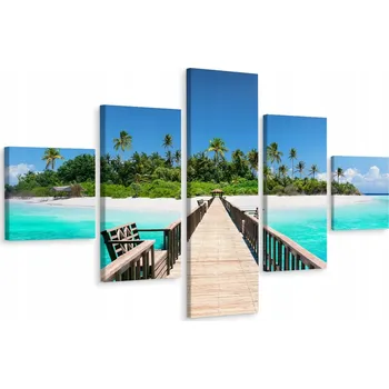 Obraz Vícedílný obraz molo Palmy Ocean 3D 150x90