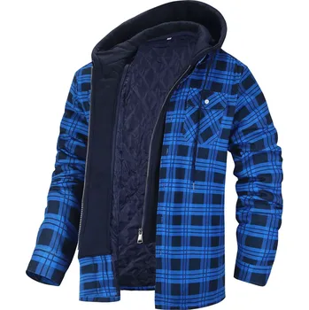 Pánská softshellová bunda Kostkovaná pánská bunda na zip Barva: Safírová, Velikost: 3XL