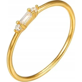 Prsten Prstýnek z chirurgické ocel pozlacený se zirkonem PST894B, Velikost