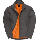 B&C Jacket Softshell Pánská softshellová bunda JUI62 Dark Grey (Solid)-Neon Orange S