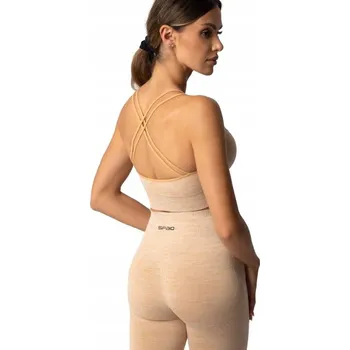 Dámské legíny SPAIO Dámské legíny FITNESS melange iced coffee, velikost L