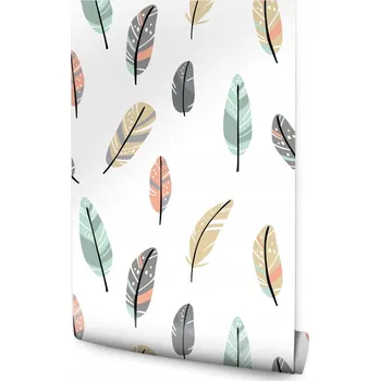 Fototapeta Tapeta indiánská pírka v boho stylu do ložnice