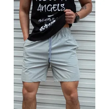 Pánské kraťasy Pánské jednobarevné šortky na sport Barva: Světle Šedá, Velikost: XL