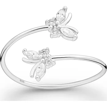 Prsten Prsten Motýlci se zirkony stříbro 925 Velikost: 8 - 1,8 cm (EU 57 - 58) 2832/8