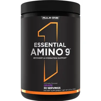 Aminokyselina Rule1 Essential Amino 9 Prášek esenciálních aminokyselin 345 g Příchuť: hrozno