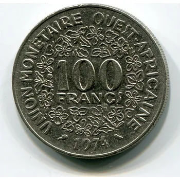 ZÁPADOAFRICKÉ STÁTY. 100 francs 1974.