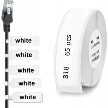 Speciální papír Štítky 12,5 x 109 mm 65 ks Samolepky pro tiskárnu NIIMBOT B18 BÍLÉ, na kabely