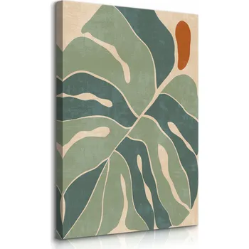 Obraz OBRAZ NA PLÁTNĚ LIST MONSTERY PŘÍRODA STYL BOHO ABSTRAKCE 40x60