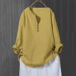 Best Fashion Dámská letní tunika s knoflíky Barva: Žlutá, Velikost: 4XL