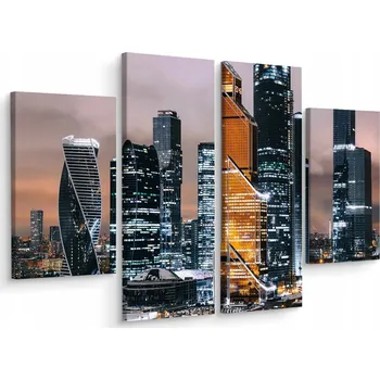 Obraz Obraz Čtyřdílný (Tetraptych) Moskva Noční Pohled 3D Efekt 120x90