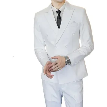 Pánský oblek Společenský oblek MC448 Velikost: M, Barva (Varianta): Sada 2 ks bílá