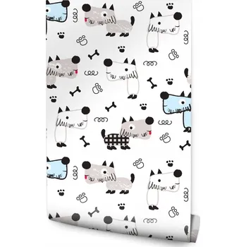 Fototapeta Dětská Tapeta PEJSCI Tlapky Vzory Pohádka Dekorace