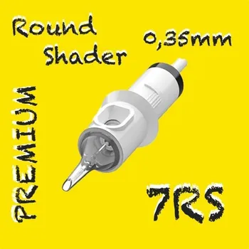 Tetovací jehla 7RS PREMIUM CARTRIDGE 0,35MM ROUND SHADER 1KS N2 TETOVACÍ JEHLY