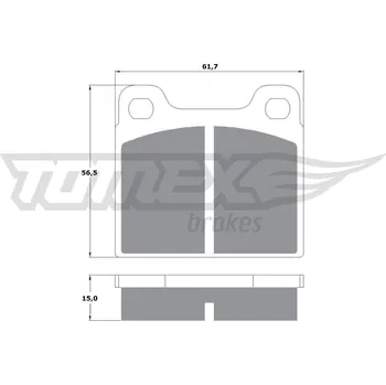 Brzdová destička Sada brzdových destiček, kotoučová brzda TOMEX Brakes 1019