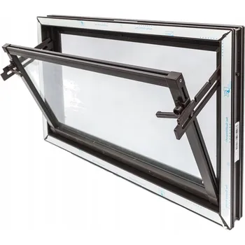 Vrták PVC OKNO VEKA HOSPODÁŘSKÉ SKLEPNÍ GARÁŽOVÉ DVOJSKLO 50x40 HNĚDÉ PI