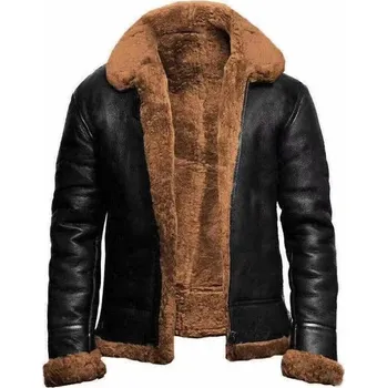 Pánský zimní kabát Pánská bunda se měkkou podšívkou Barva: Hnědá, Velikost: 3XL