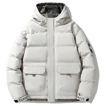 Pánský zimní kabát Pánská zimní bunda ND785 Barva: Béžová, Velikost: L